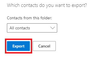 Export contacts option