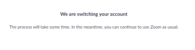 Switching account notification