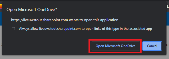 Example of "Open Microsoft" prompt