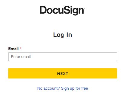 Example of email sign in