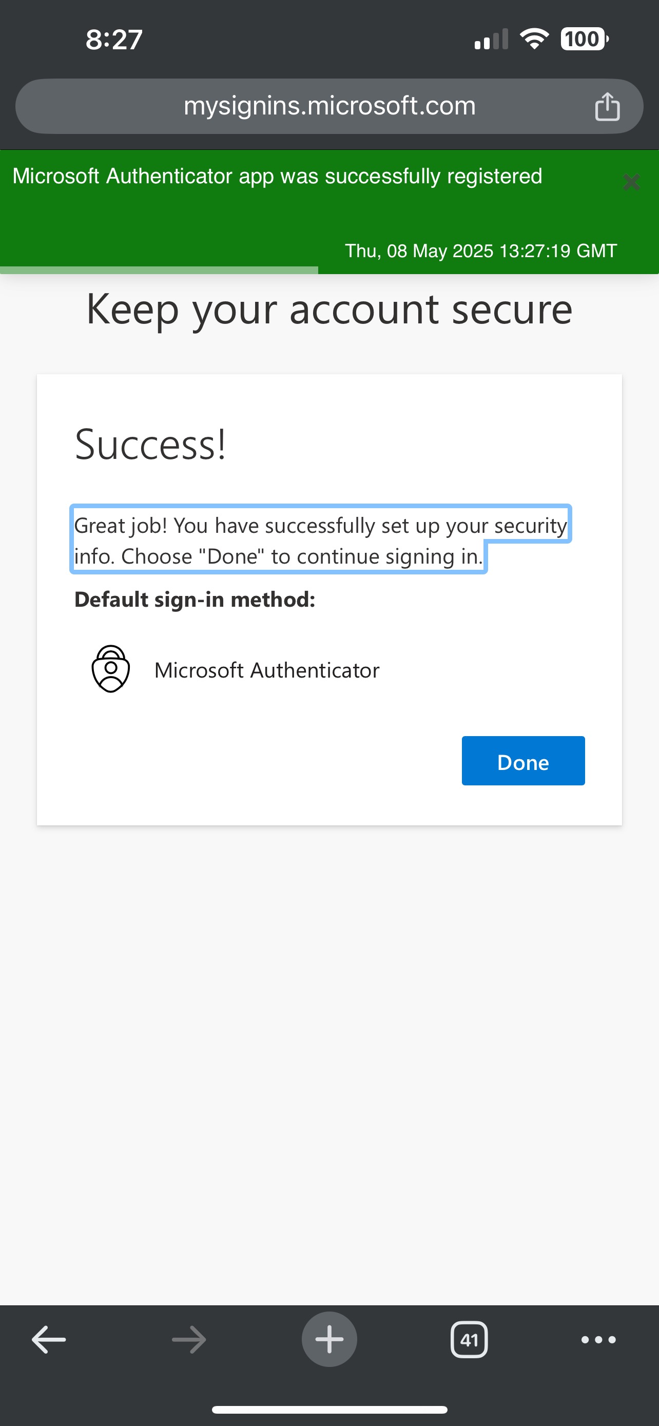 Success!