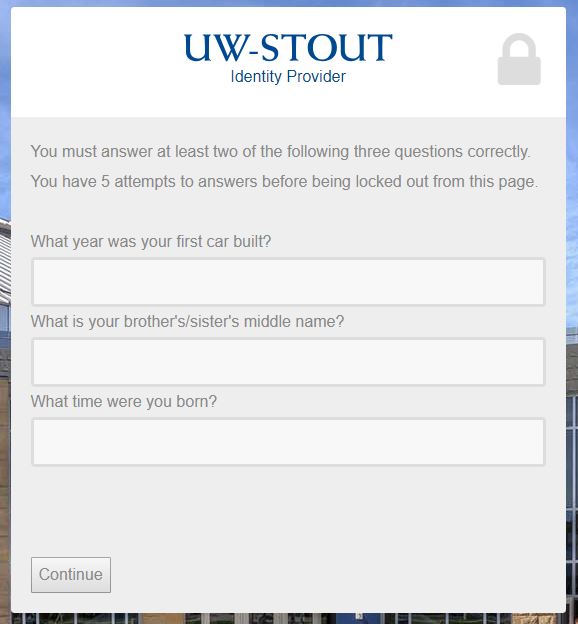 Answer your security questions