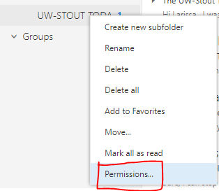 Right-click folder permissions